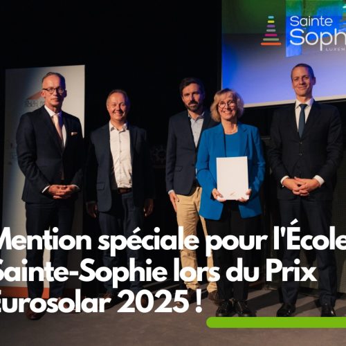 Une mention spéciale pour l&rsquo;Ecole Sainte-Sophie lors du Prix Eurosolar 2025 !